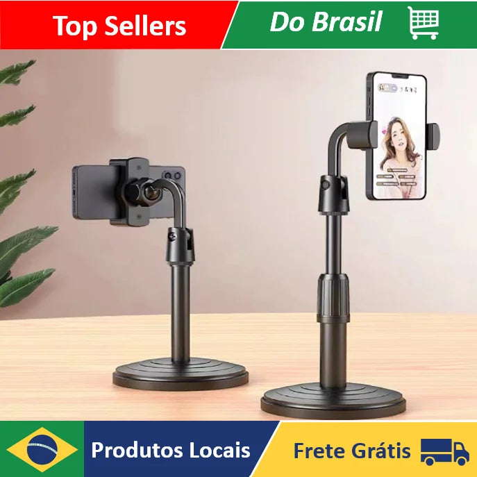 Suporte Para Celular De Mesa Com Altura Ajustavel Angulo 360º