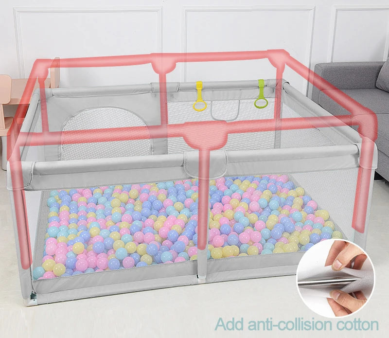 Cercadinho infantil grande com protetor de espuma, cerca de segurança do bebê, Ball Pit Playpen para bebês, Playground