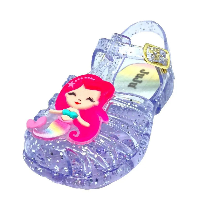 Sandália menina glitter sereia calçados infantil bebê Juju shoes