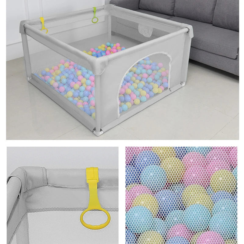 Cercadinho infantil grande com protetor de espuma, cerca de segurança do bebê, Ball Pit Playpen para bebês, Playground