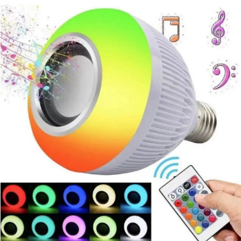 Lampada musical Bluetooth De Led Caixa De Som C Controle Rgb 12W