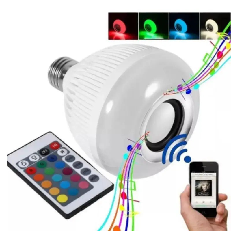 Lampada musical Bluetooth De Led Caixa De Som C Controle Rgb 12W