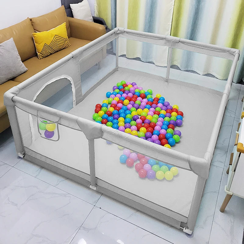 Cercadinho infantil grande com protetor de espuma, cerca de segurança do bebê, Ball Pit Playpen para bebês, Playground