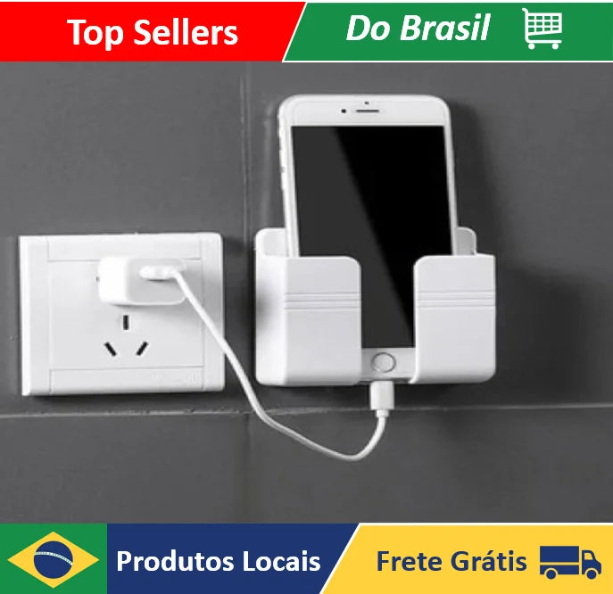 Suporte para Celular e Porta Objetos De Parede