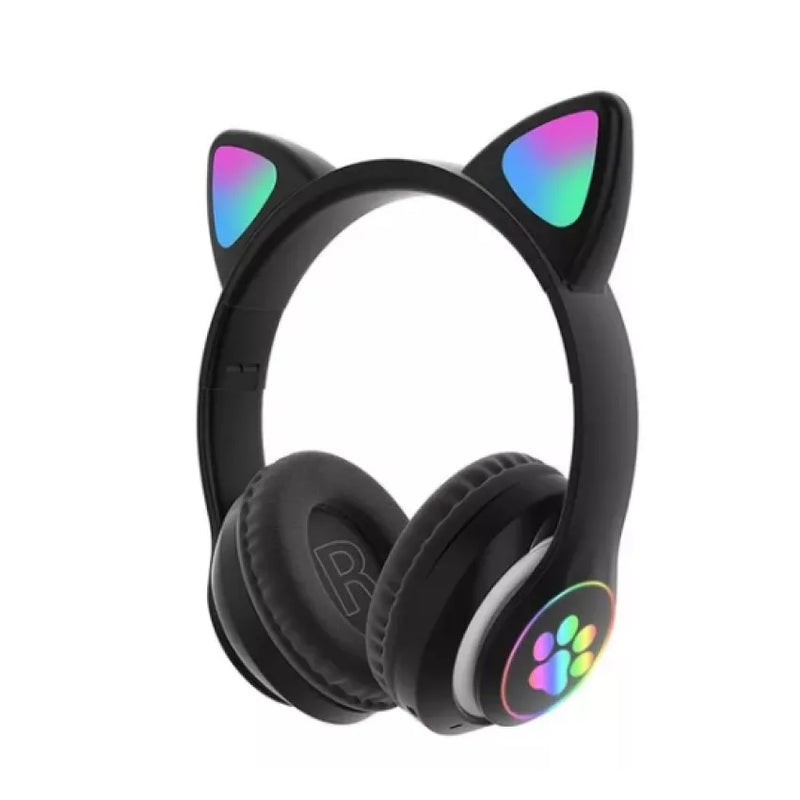 Fone Gatinho Sem Fio Com Led Infantil Meninas Gato