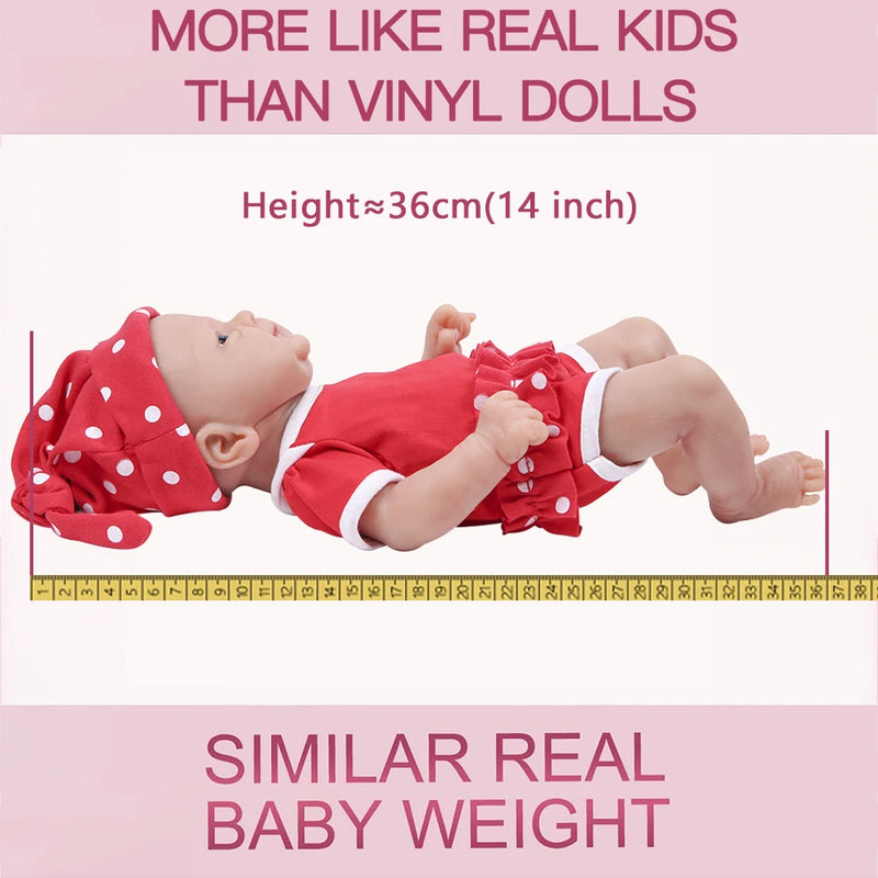 Boneca IVITA WG1512 14inch 1.65kg Full Body Silicone Bebe Reborn Doll "coco" Soft Dolls Realistic Girl Baby DIY Blank Toys for Children