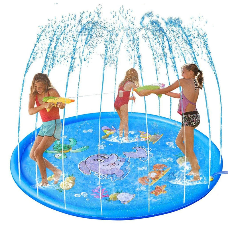 Piscina Inflável Infantil 170cm Crianças Jogar Tapete De água Praia Verão Brinquedo Spray de água Almofada