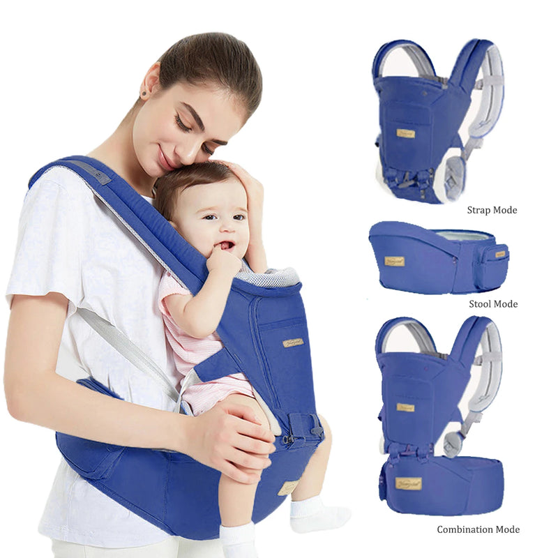 Canguru Ergonômico Para Carregar Bebê Com Pano De Sombra 3 Em 1, 0-3 Meses, Suporta Mais De 10 kg