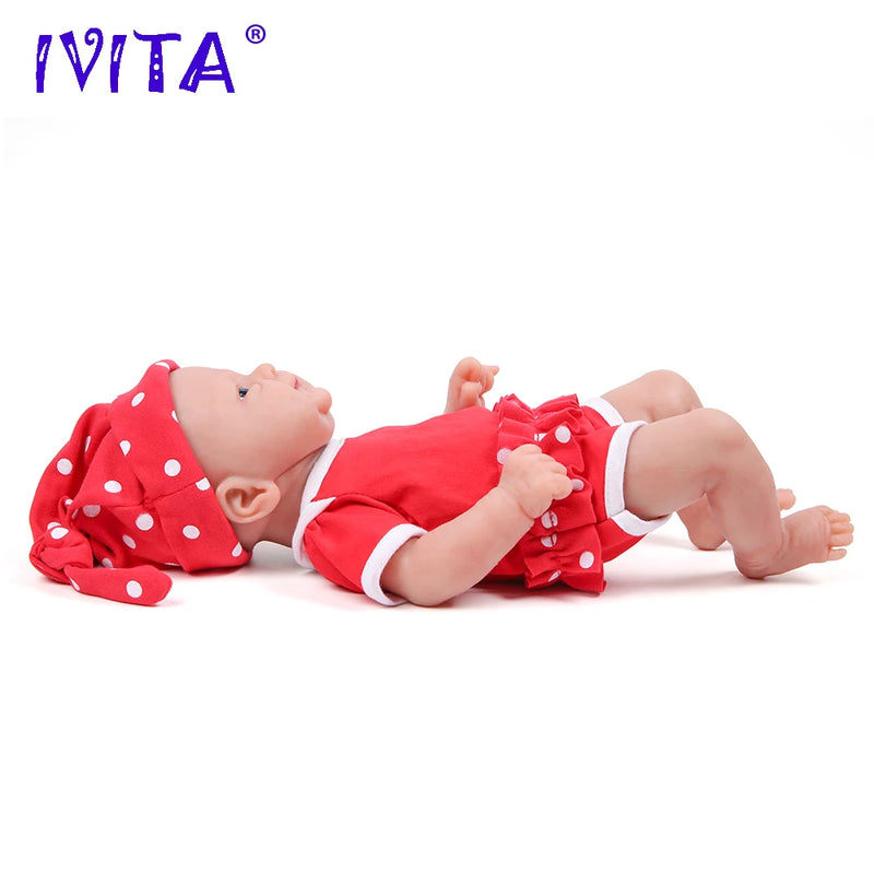 Boneca IVITA WG1512 14inch 1.65kg Full Body Silicone Bebe Reborn Doll "coco" Soft Dolls Realistic Girl Baby DIY Blank Toys for Children