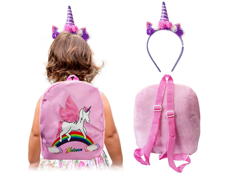 Conjunto de Maquiagem Infantil Para Criança Completo Com Tiara+ Mochila Estojo de Sombra Unhas BZ131