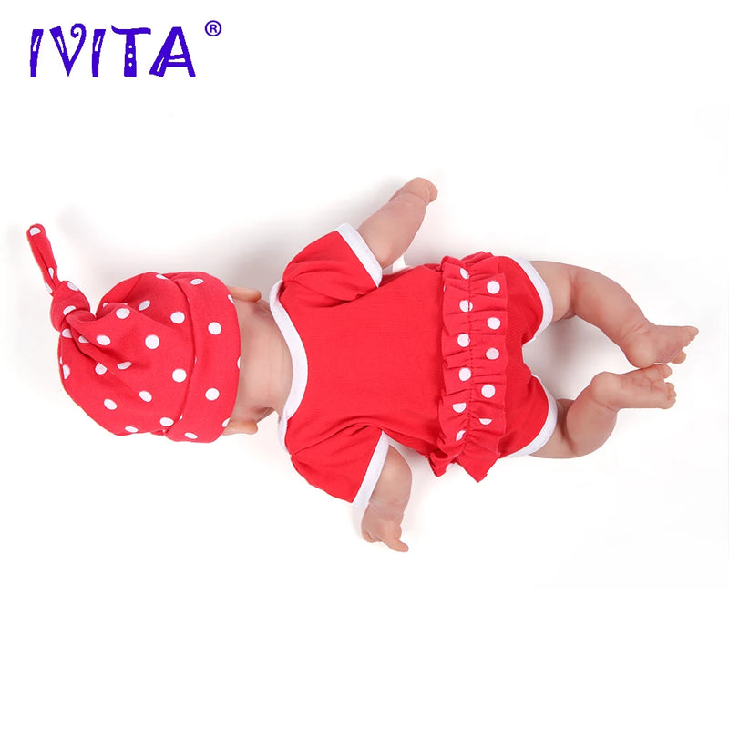 Boneca IVITA WG1512 14inch 1.65kg Full Body Silicone Bebe Reborn Doll "coco" Soft Dolls Realistic Girl Baby DIY Blank Toys for Children