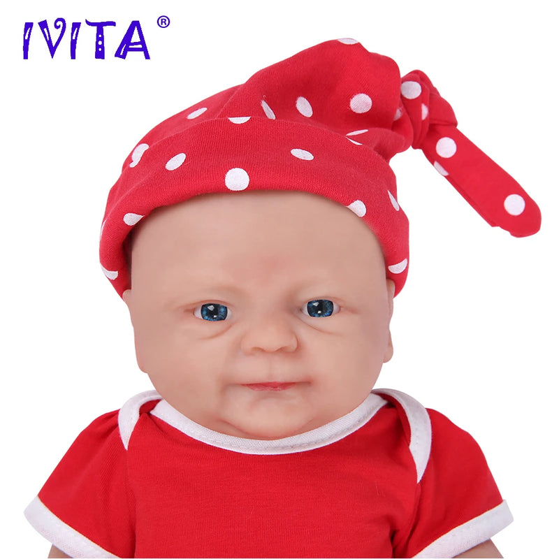 Boneca IVITA WG1512 14inch 1.65kg Full Body Silicone Bebe Reborn Doll "coco" Soft Dolls Realistic Girl Baby DIY Blank Toys for Children