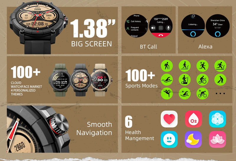 smartwatch relogios masculino relogios feminino relógio alexa MASX Oasis X Relógio inteligente com GPS premium Tela Ultra HD GPS integrado Hi-Fi Bluetooth