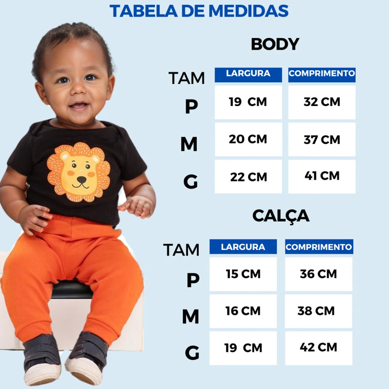 Kit 12 Peças de Roupas para Bebê Menino (6 Body + 6 Calças Mijão) Kit 6 Body Roupa Infantil Bebê