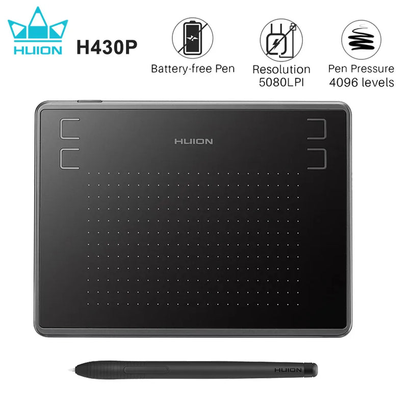 Tablet Huion h430p comprimidos digitais micro assinatura usb gráficos desenho caneta .