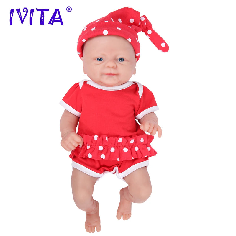 Boneca IVITA WG1512 14inch 1.65kg Full Body Silicone Bebe Reborn Doll "coco" Soft Dolls Realistic Girl Baby DIY Blank Toys for Children