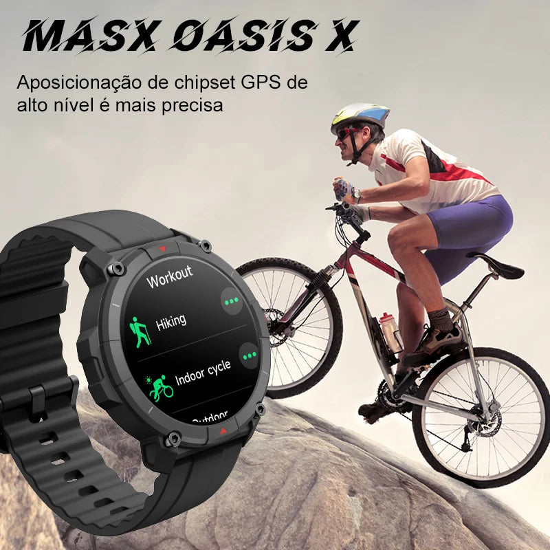 smartwatch relogios masculino relogios feminino relógio alexa MASX Oasis X Relógio inteligente com GPS premium Tela Ultra HD GPS integrado Hi-Fi Bluetooth