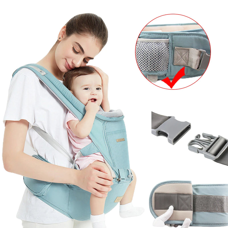 Canguru Ergonômico Para Carregar Bebê Com Pano De Sombra 3 Em 1, 0-3 Meses, Suporta Mais De 10 kg