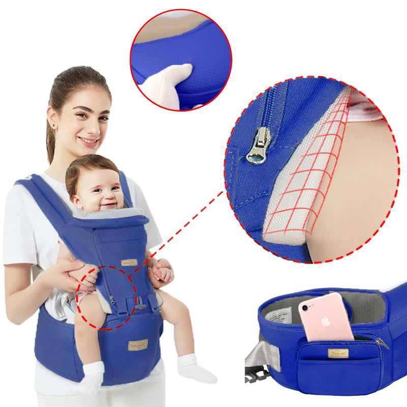 Canguru Ergonômico Para Carregar Bebê Com Pano De Sombra 3 Em 1, 0-3 Meses, Suporta Mais De 10 kg