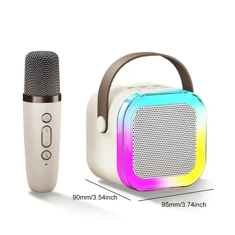 Máquina de karaokê K12  portátil bluetooth 5.3 pa sistema de alto-falante com 1-2 microfones sem fio presentes casa família cantando crianças