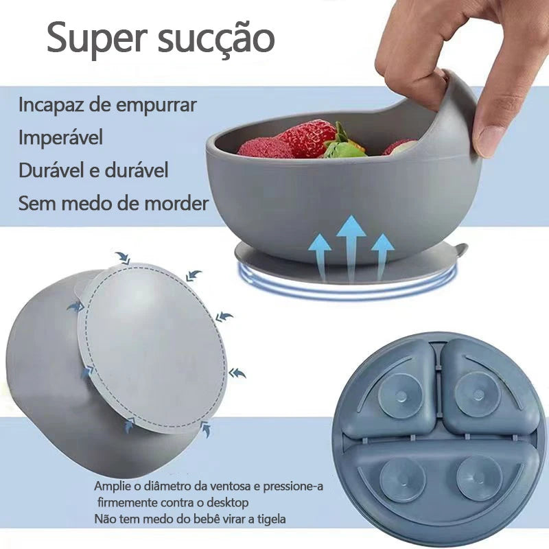 Kit de Alimentação Silicone Infantil 5 Peças