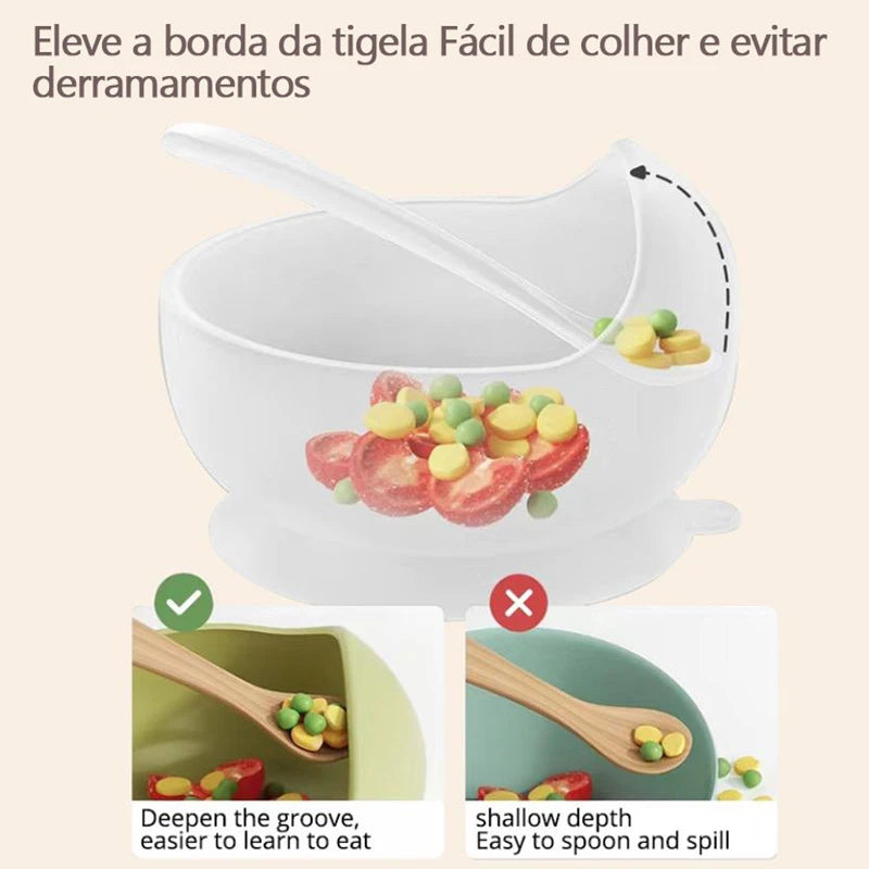 Kit de Alimentação Silicone Infantil 5 Peças