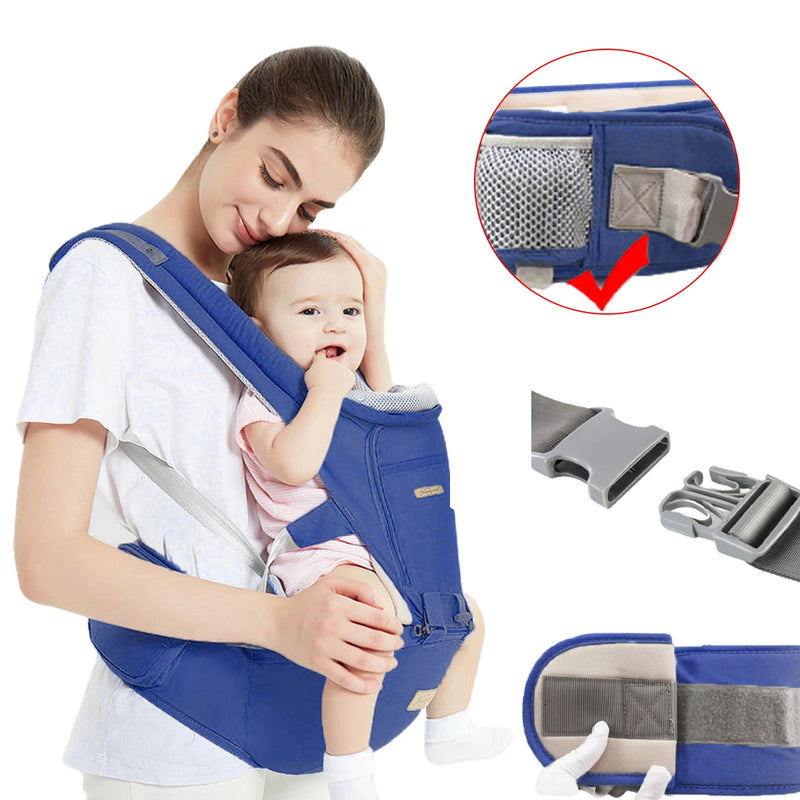 Canguru Ergonômico Para Carregar Bebê Com Pano De Sombra 3 Em 1, 0-3 Meses, Suporta Mais De 10 kg